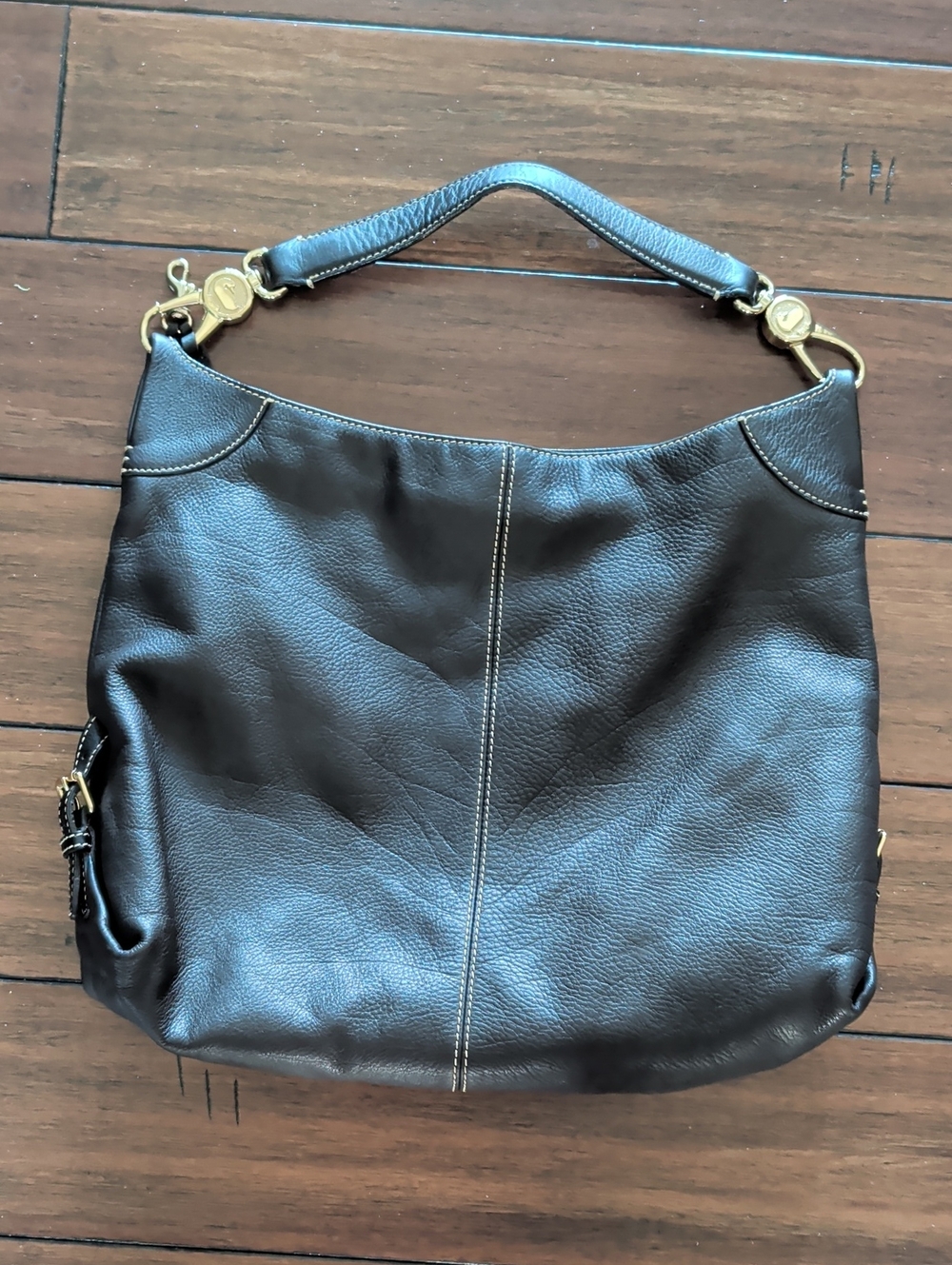 Dooney & Bourke Dark Brown Leather Shoulder Bag with Logo Lock EUC - Picture 5 of 8